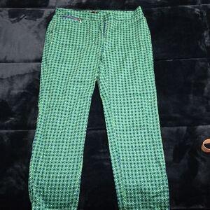 Rafaella Green Geometric Chinos